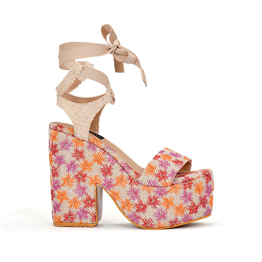 Alondra Floral Fucsia Plataforma Estampada