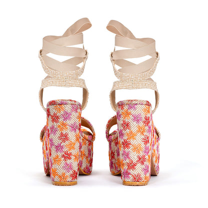 Alondra Floral Fucsia Plataforma Estampada